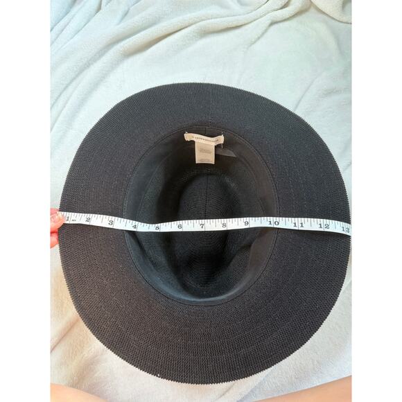 Anthropologie Black Packable Hat Woven Rancher Braided Trim Boho Western Witchy - Picture 4 of 6